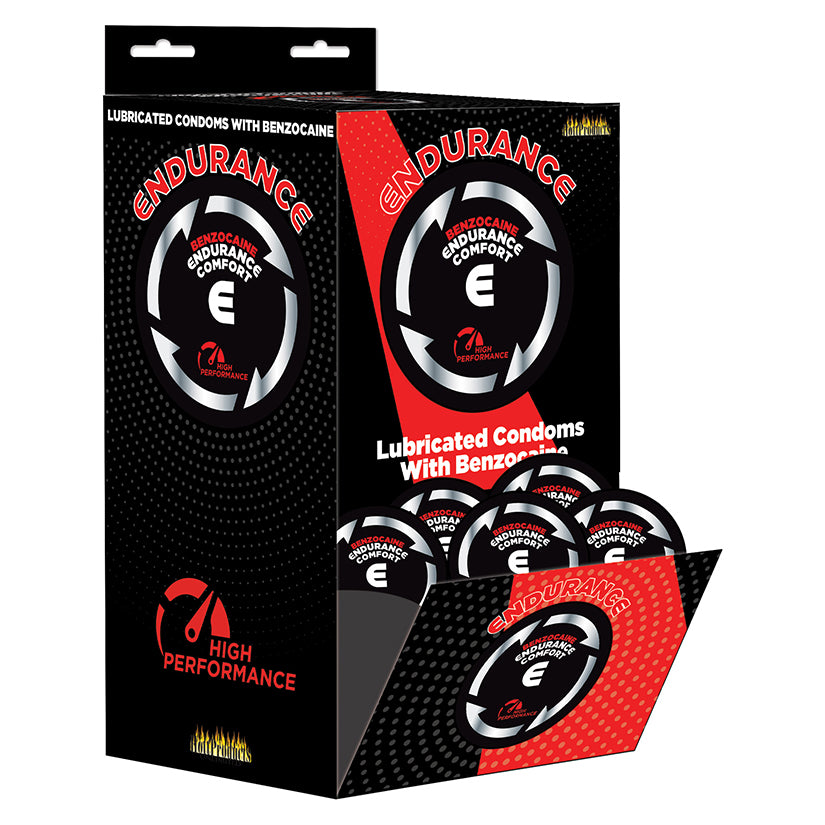 Endurance Comfort Benzocaine Condoms Display of 144pcs - Eros Fine Goods