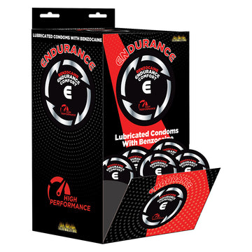 Endurance Comfort Benzocaine Condoms Display of 144pcs - Eros Fine Goods