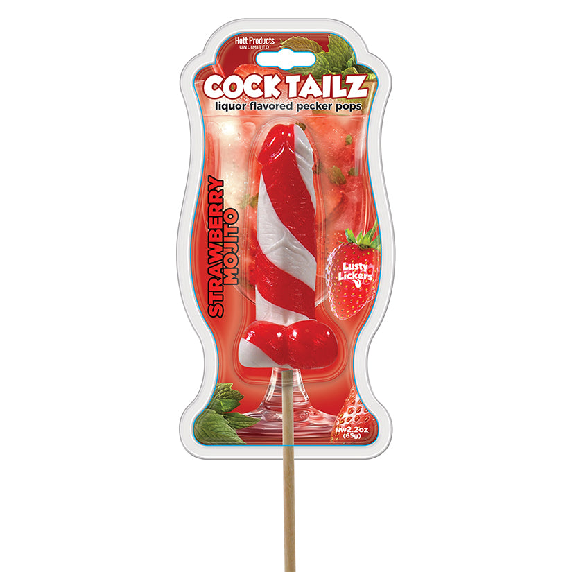 Cocktailz Liquor Flavored Pecker Pops Strawberry Mojito - Eros Fine Goods