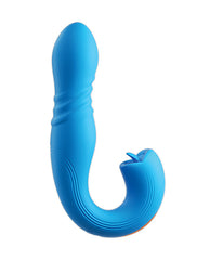 Joi Thrust 2 Thrusting G-spot Vibrator & Clit Licker - Blue