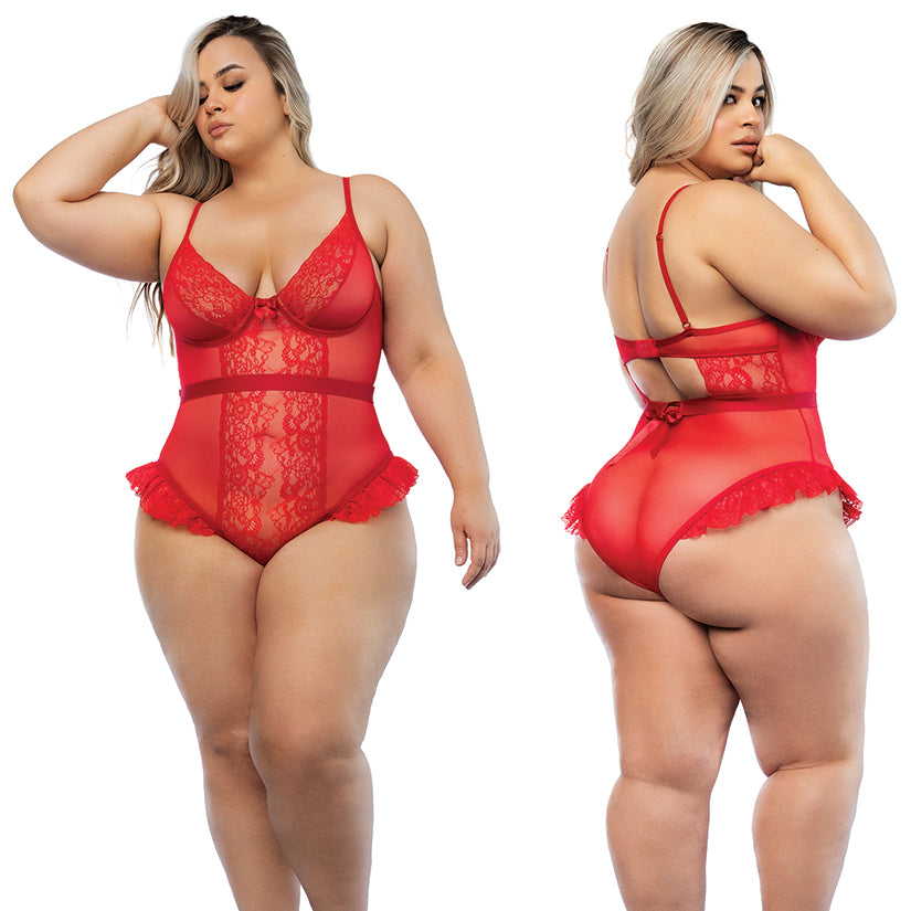 Hello Sexy The Vanessa Bodysuit Curvy-Tiger Lily 1X/2X-Boxed - Eros Fine Goods