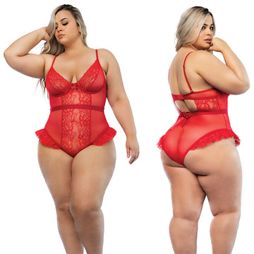 Hello Sexy The Vanessa Bodysuit Curvy-Tiger Lily 1X/2X-Boxed - Eros Fine Goods