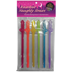Rainbow Naughty Straws-Glow In The Dark (6pk) - Eros Fine Goods