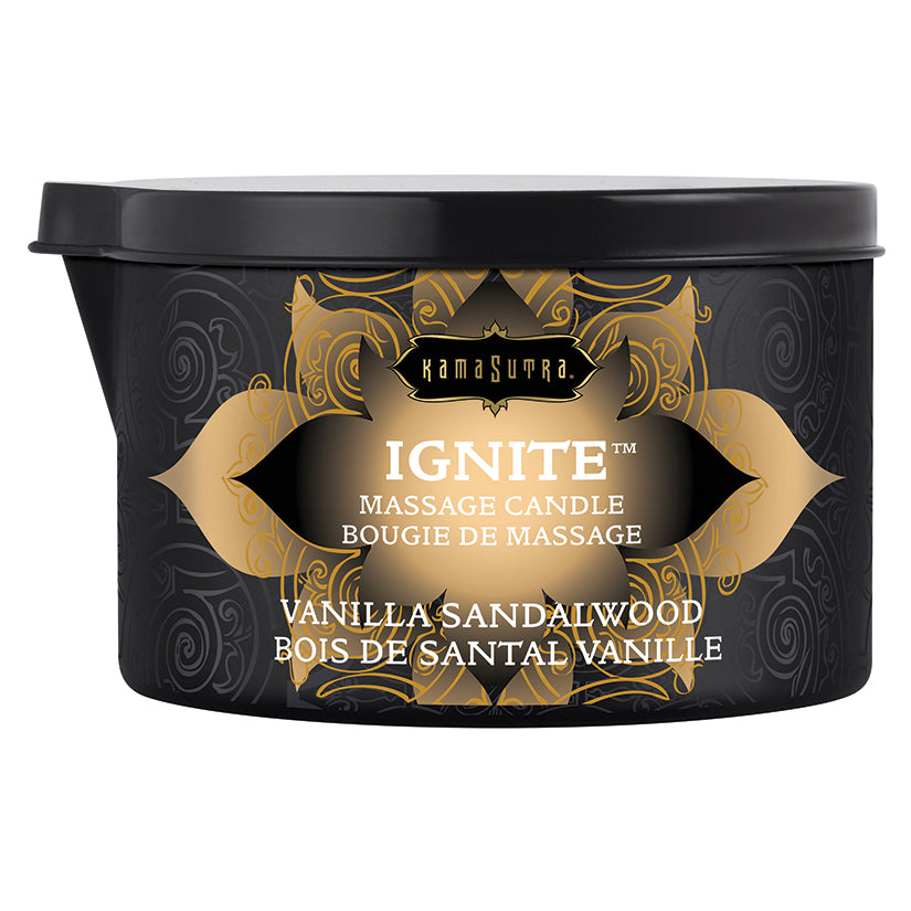 Kama Sutra Ignite Massage Candle-Vanilla Sandalwood 6oz - Eros Fine Goods