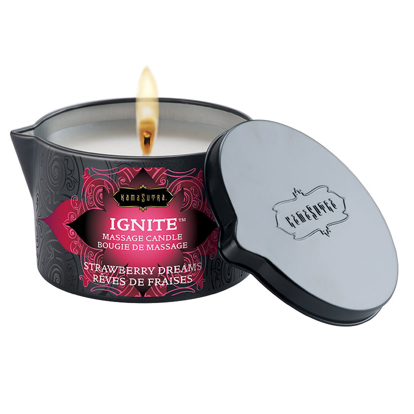 Kama Sutra Ignite Massage Candle-Strawberry Dreams 6oz - Eros Fine Goods