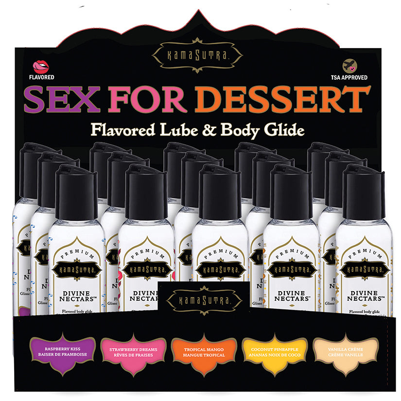 Kama Sutra Divine Nectars 2oz Prepack Display of 15 - Eros Fine Goods