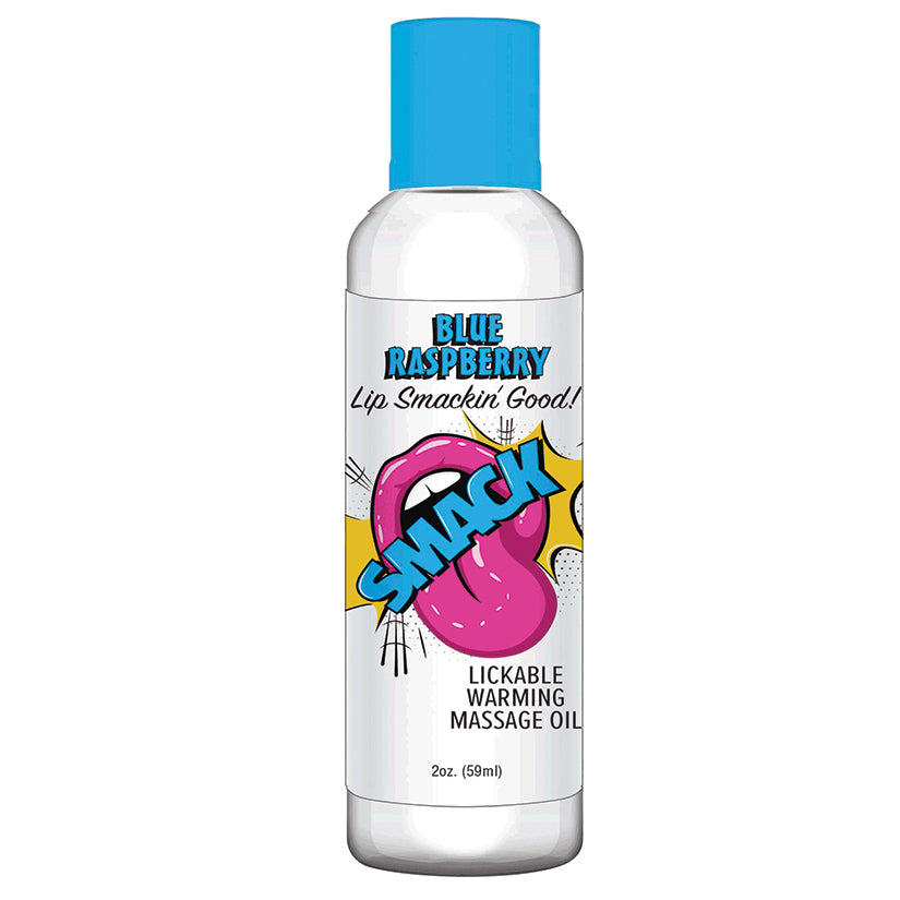 Smack Warming Massage Oil-Blue Raspberry 2oz - Eros Fine Goods
