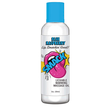 Smack Warming Massage Oil-Blue Raspberry 2oz - Eros Fine Goods