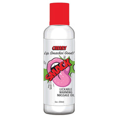 Smack Warming Massage Oil-Cherry 2oz - Eros Fine Goods