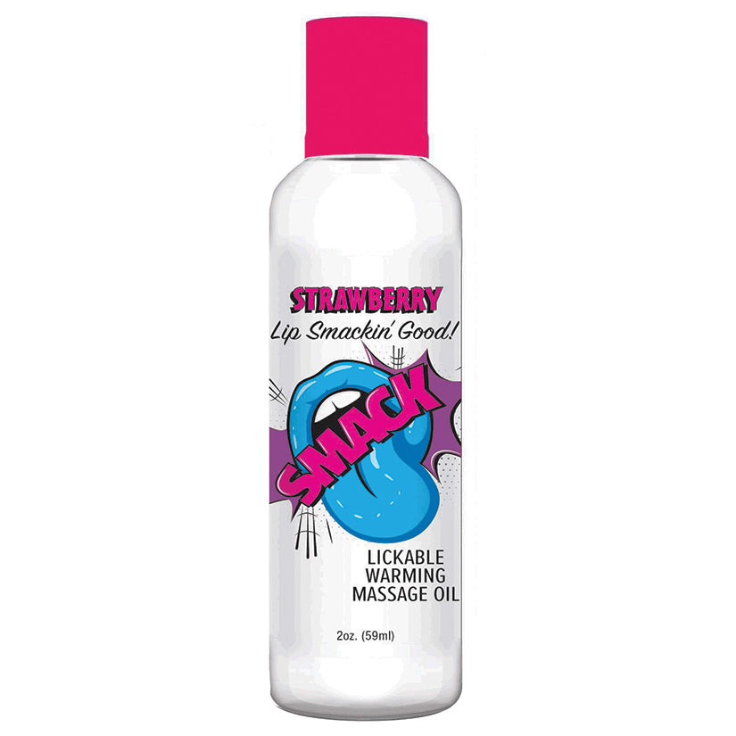 Smack Warming Massage Oil-Strawberry 2oz - Eros Fine Goods