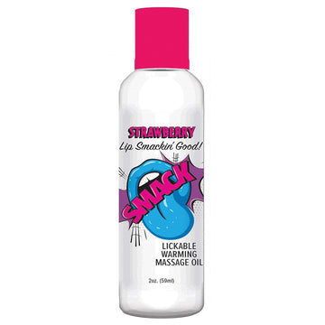 Smack Warming Massage Oil-Strawberry 2oz - Eros Fine Goods