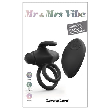 Love To Love Mr & Mrs Vibe-Black Onyx - Eros Fine Goods