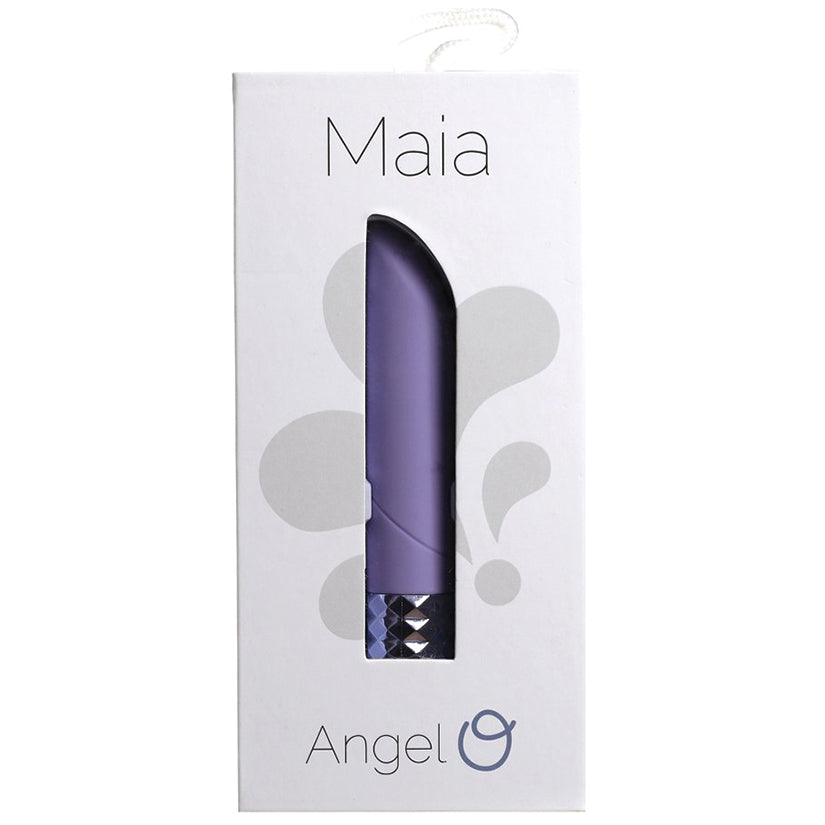 Maia Angel Rechargeable Crystal Gems Bullet-Purple - Eros Fine Goods