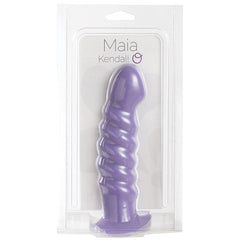 Maia Kendall Silicone Swirl Dong-Neon Purple 8" - Eros Fine Goods