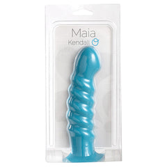 Maia Kendall Silicone Swirl Dong-Neon Blue 8" - Eros Fine Goods