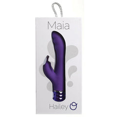 Maia Hailey Crystal Gems Dual Rabbit-Neon Purple 6" - Eros Fine Goods