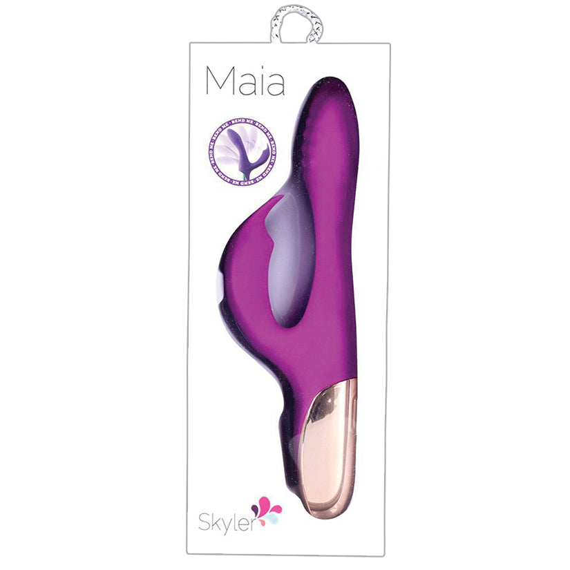 Maia Skyler Rechargeable Bendable Rabbit-Purple 8.5" - Eros Fine Goods