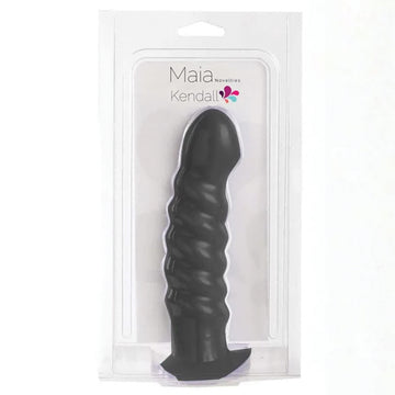 Maia Kendall Silicone Swirl Dong-Black - Eros Fine Goods