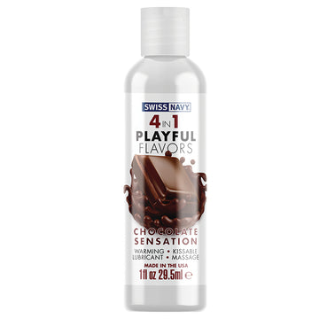 Swiss Navy 4 In 1 Playful Flavors-Chocolate Sensation 1oz - Eros Fine Goods