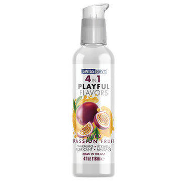 Swiss Navy 4 In 1 Playful Flavors-Wild Passion Fruit 4oz - Eros Fine Goods