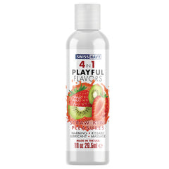 Swiss Navy 4 In 1 Playful Flavors-Strawberry/Kiwi Pleasure 1oz - Eros Fine Goods