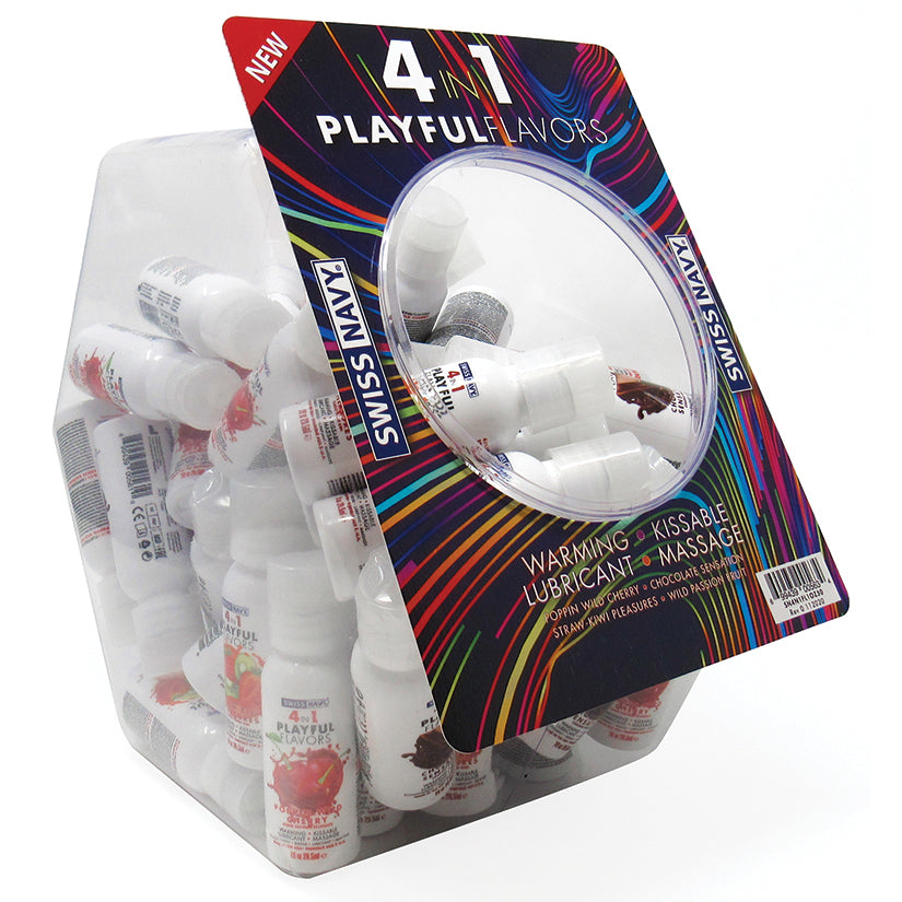 Swiss Navy 4 In 1 Playful Flavors-Assort Flavors 1oz Fishbowls - Eros Fine Goods