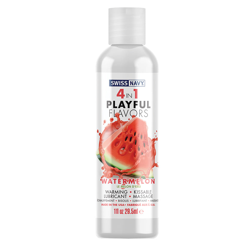 Swiss Navy 4 In 1 Playful Flavors-Watermelon 1oz - Eros Fine Goods