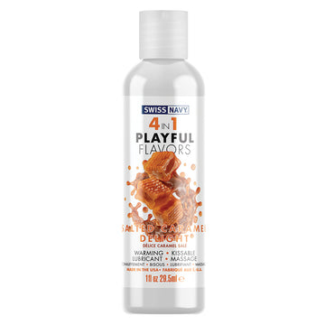 Swiss Navy 4 in 1 Playful Flavors-Salted Caramel 1oz - Eros Fine Goods