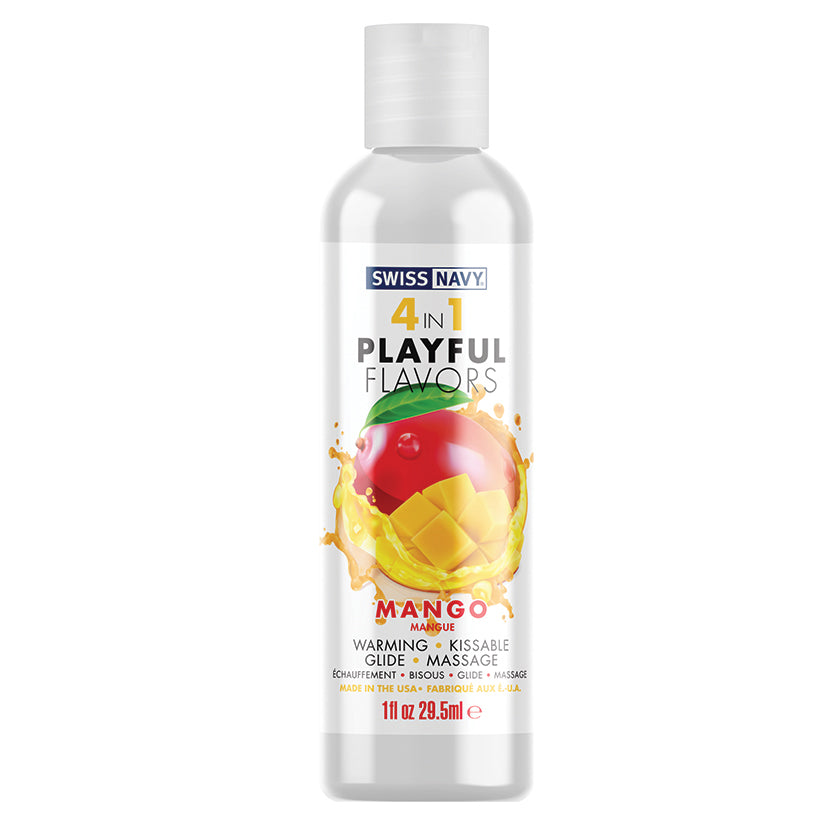 Swiss Navy 4 In 1 Playful Flavors-Mango 1oz - Eros Fine Goods