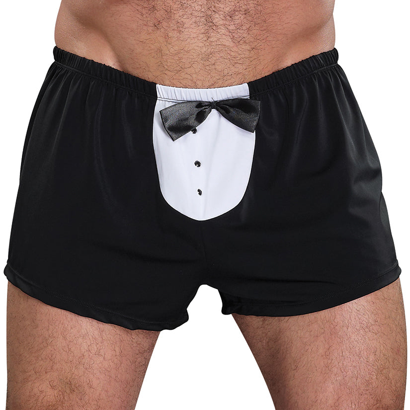 Male Power Novelty Tuxedo Boxer-Black One Size-Boxed - Eros Fine Goods