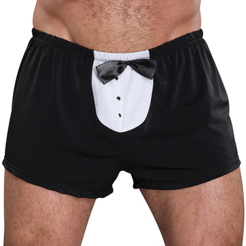 Male Power Novelty Tuxedo Boxer-Black One Size-Boxed - Eros Fine Goods