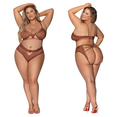 Magic Silk Bralette & G-Panty-Brown QUEEN-Boxed - Eros Fine Goods