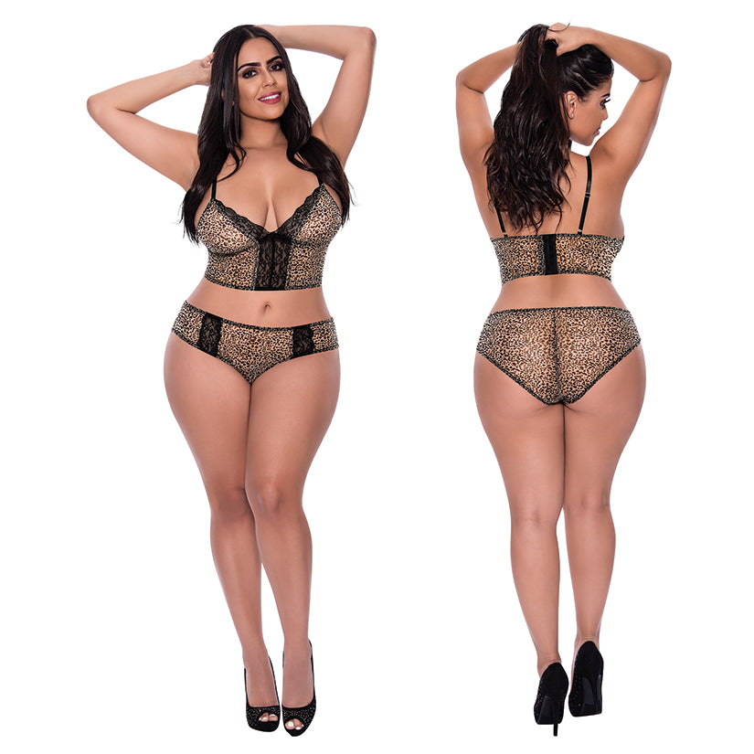 Magic Silk Bra & Hipster Panty-Leopard QUEEN-Boxed - Eros Fine Goods