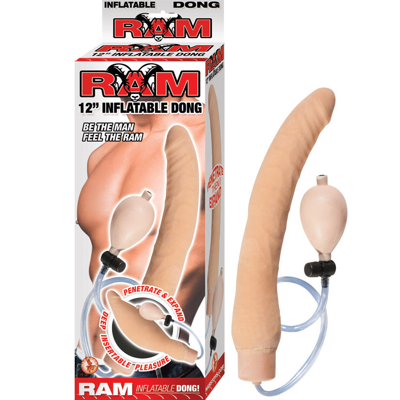 Ram 12" Inflatable Dong-Flesh - Eros Fine Goods