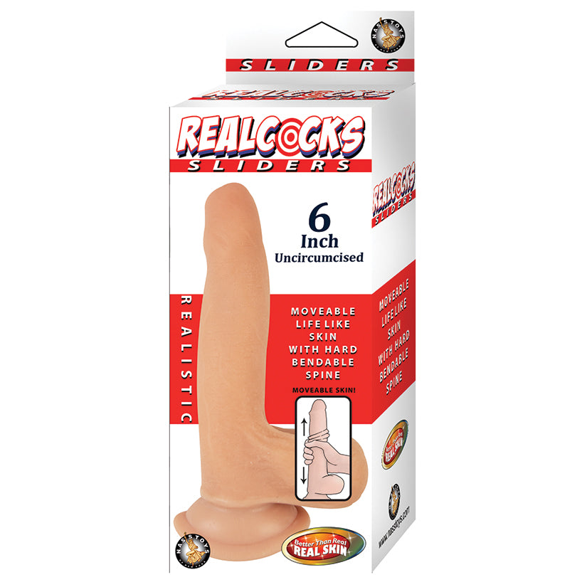 Realcocks Sliders Uncircumcised-Flesh 6" - Eros Fine Goods
