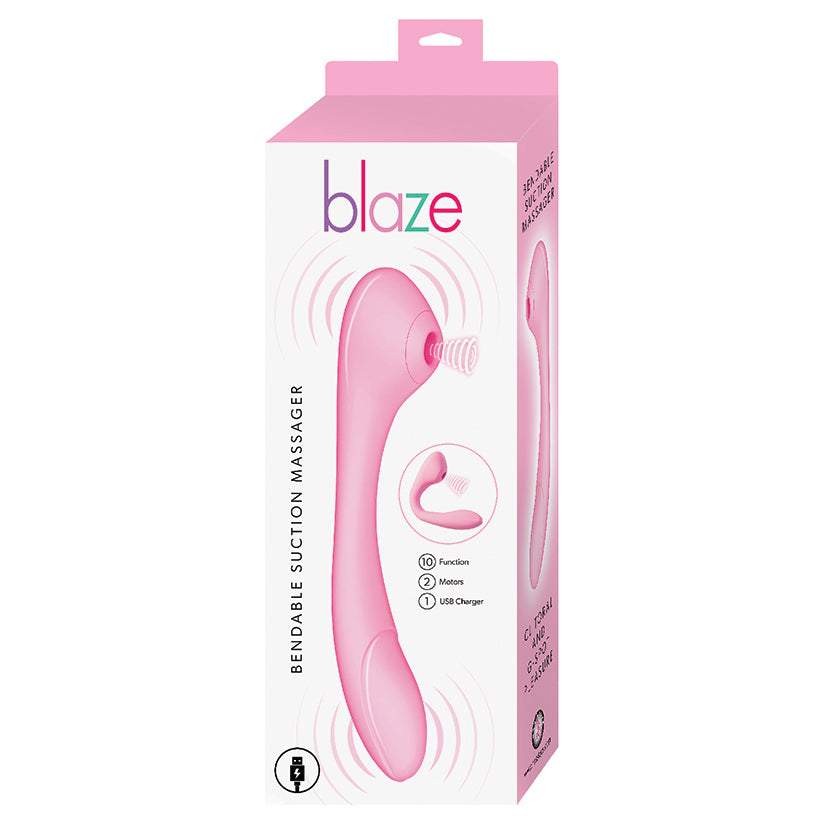 Blaze Bendable Suction Massager-Pink - Eros Fine Goods