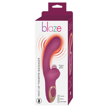 Blaze Heat-Up Thumper Massager-Eggplant - Eros Fine Goods