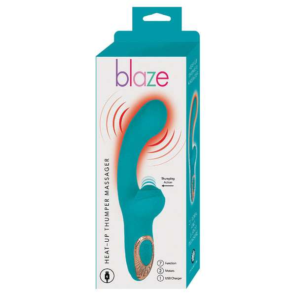 Blaze Heat-Up Thumper Massager-Aqua - Eros Fine Goods
