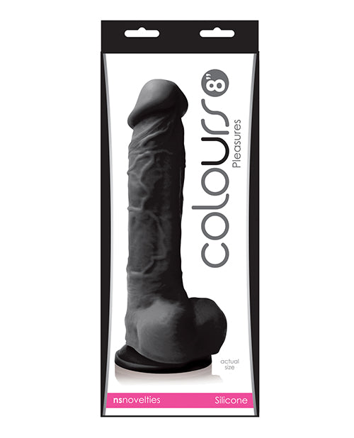 Colours Pleasures 8" Dildo W/suction Cup - Black