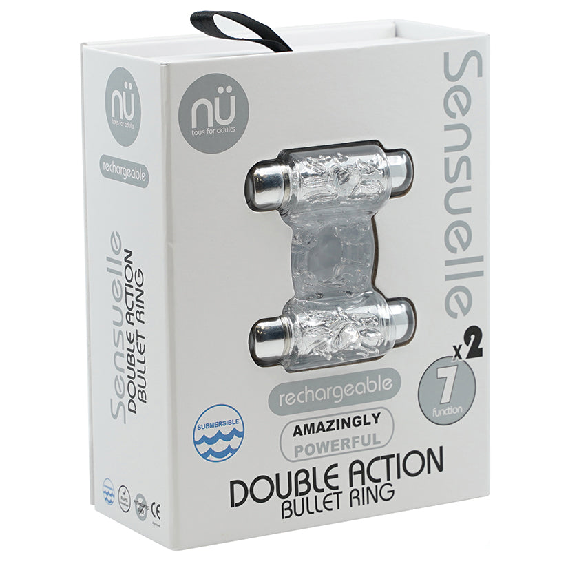 Sensuelle 7 Function Double Action C-Ring-Clear - Eros Fine Goods