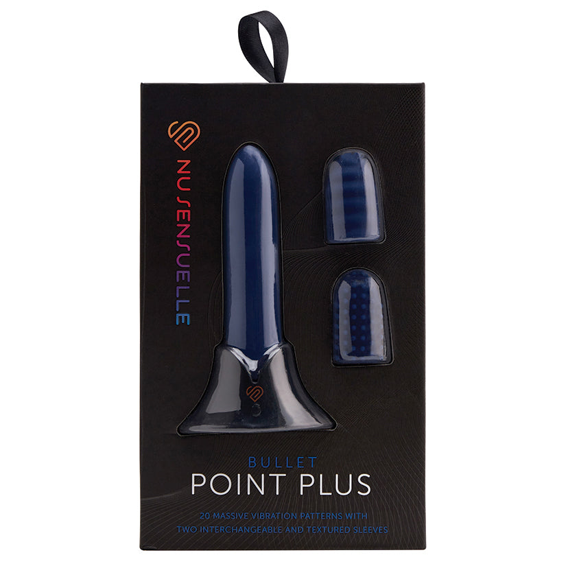 Sensuelle Point Plus 20 Function Bullet & Sleeves-Navy Blue - Eros Fine Goods