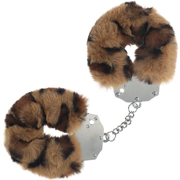 Ouch Heavy Duty Fluffy Handcuffs-Leopard - Eros Fine Goods