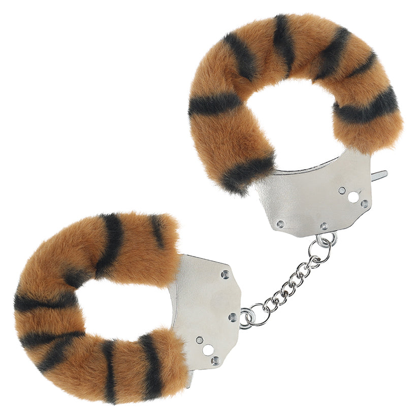 Ouch Heavy Duty Fluffy Handcuffs-Tiger - Eros Fine Goods