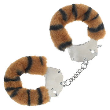 Ouch Heavy Duty Fluffy Handcuffs-Tiger - Eros Fine Goods