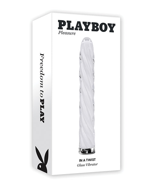 Playboy Pleasure in the Twist Glass Vibrator - White