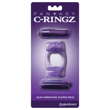 Fantasy C-Ringz Duo-Vibrating Super Ring-Purple - Eros Fine Goods
