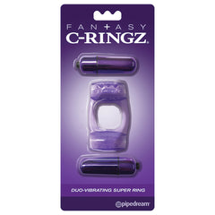Fantasy C-Ringz Duo-Vibrating Super Ring-Purple - Eros Fine Goods