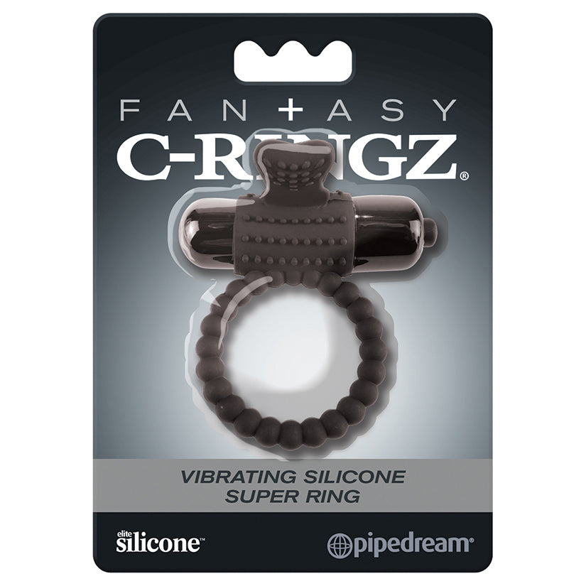 Fantasy C-Ringz Vibrating Silicone Super Ring-Black - Eros Fine Goods