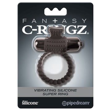 Fantasy C-Ringz Vibrating Silicone Super Ring-Black - Eros Fine Goods