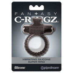 Fantasy C-Ringz Vibrating Silicone Super Ring-Black - Eros Fine Goods